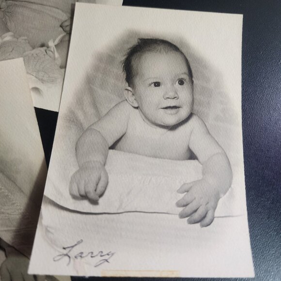 Antique Photos Set of 3 - Original B&W Portraits Larry Thatcher Baby Pictures - Picture 3 of 6